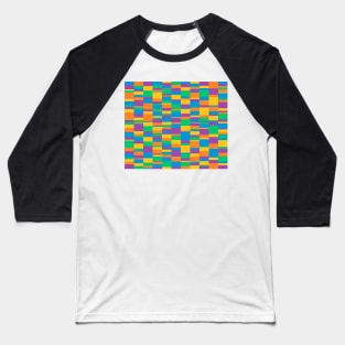 Beatific Blocks Stripe Pattern Baseball T-Shirt